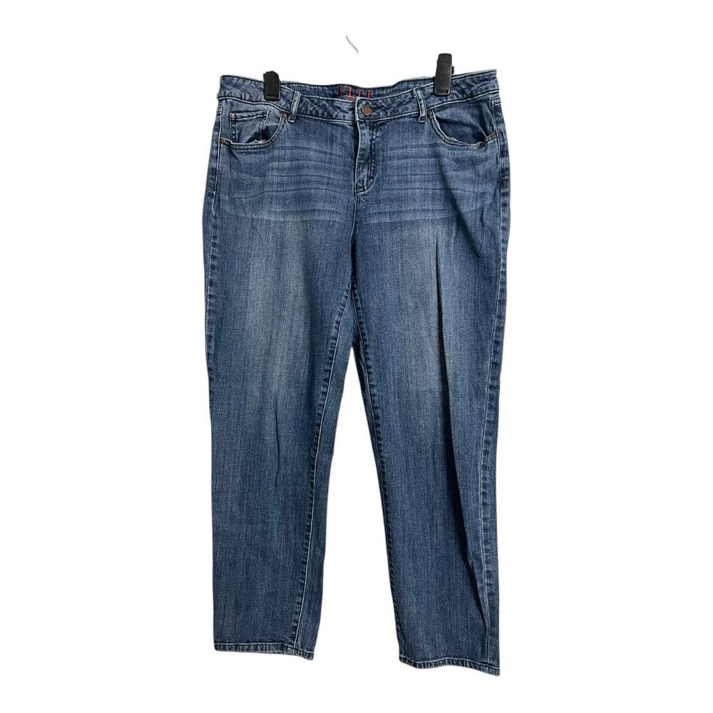 Elle Womens Blue Jeans Basic Casual Denim Pants 16 Long Neutral Everyday